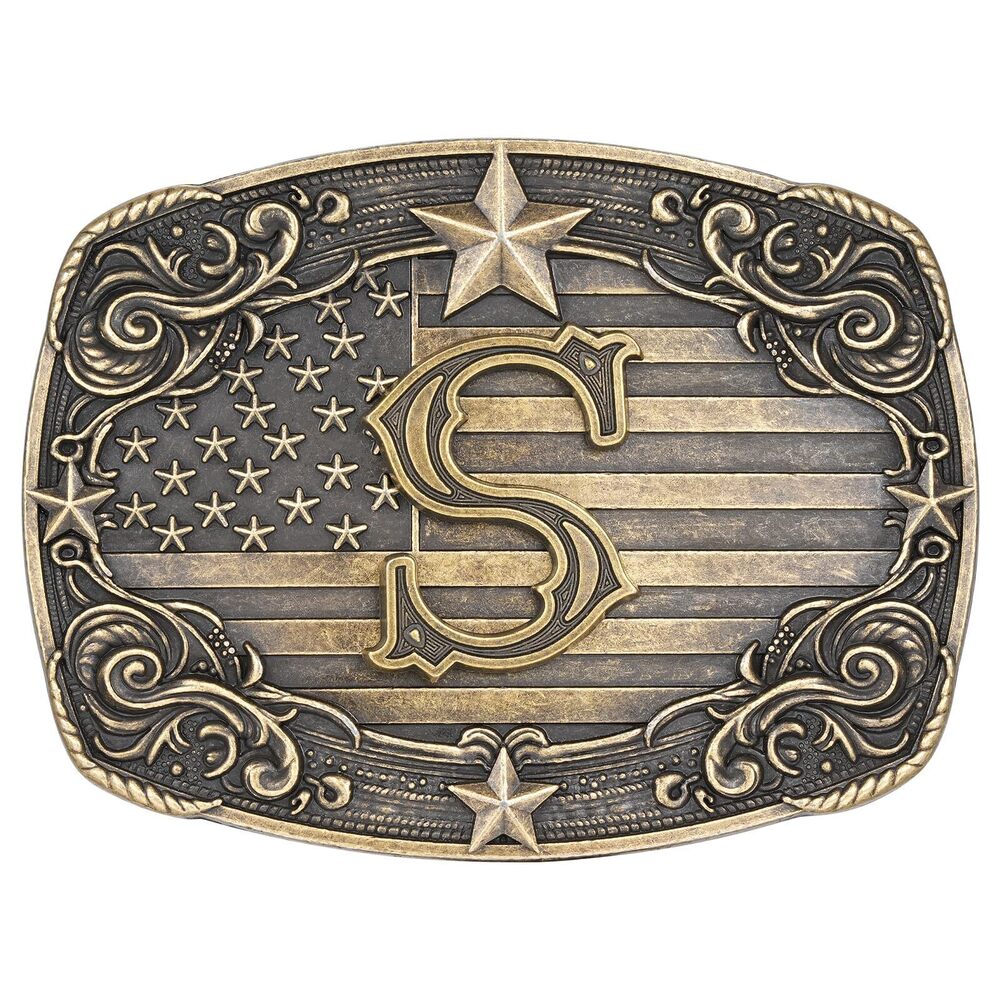 4309 Western Belt Buckle Initial Letter ABCDJRM to Z Rodeo Cowboy Belt
